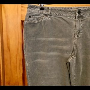 J Jill Womens Gray Cotton Stretch Corduroy Boyfriend Jeans Pants Trousers 14P